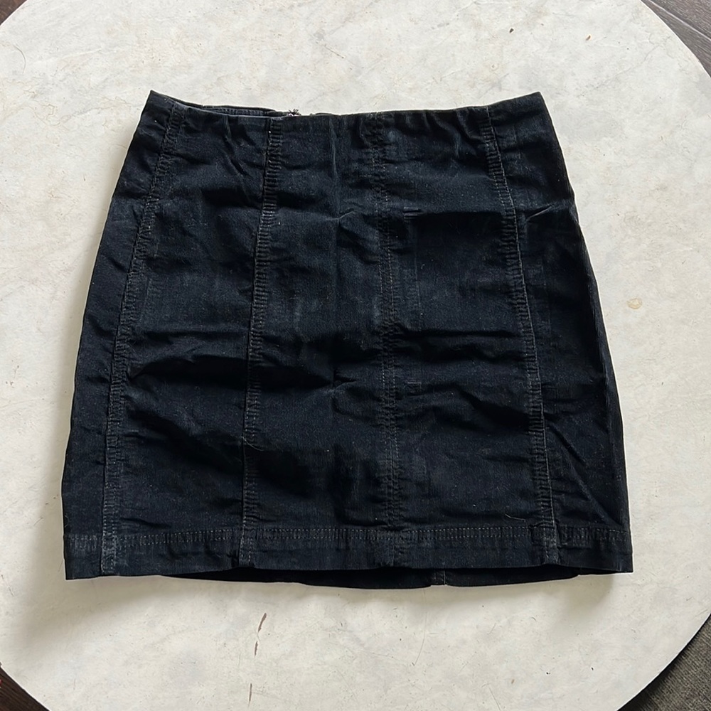 Free People Black Velvet Skirt
